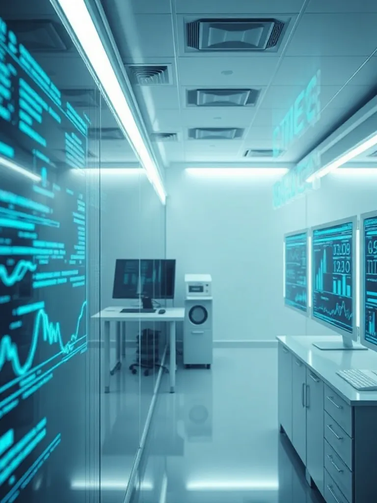 A clean, sterile research environment with holographic data