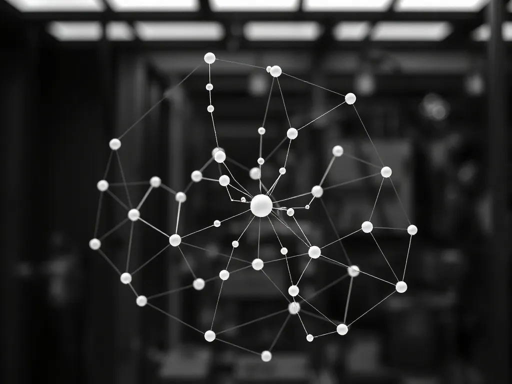 A technical visualization of a neural network architecture w