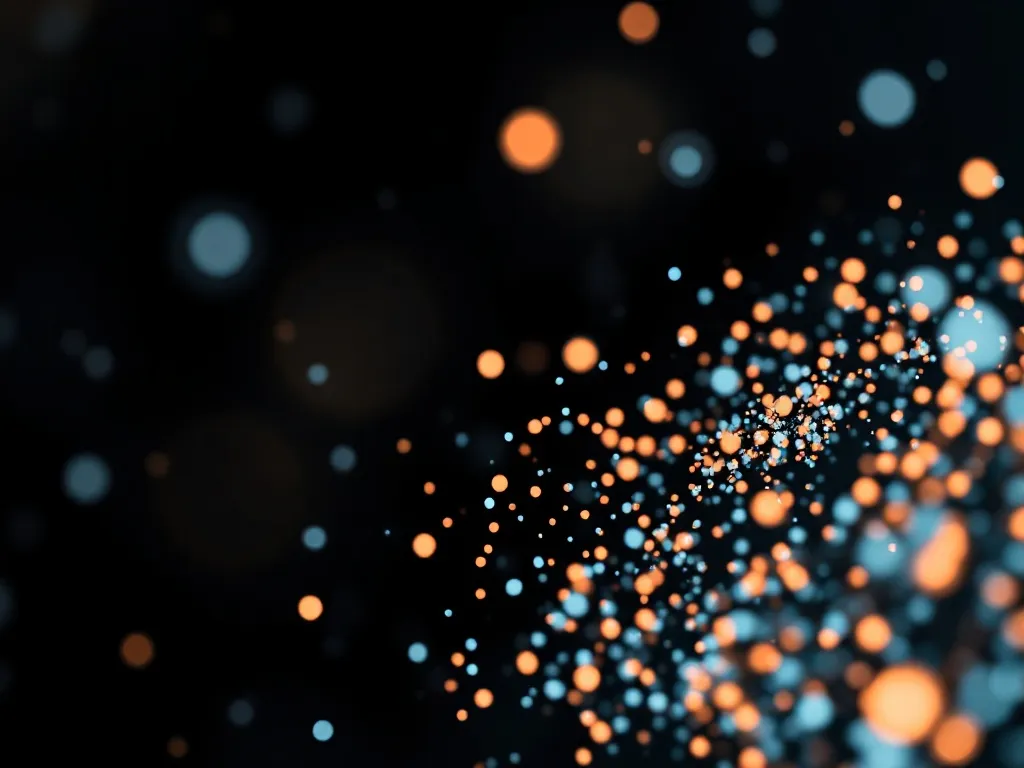 Abstract representation of data clusters, glowing dots in da
